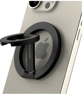 Ring stand Araree A-Ring MagSafe GripTok juoda