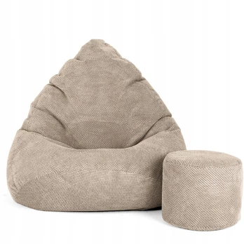 Sėdmaišis su pufu Sako Mega Dot Velour XXL, smėlio