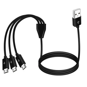 Meiriyfa Usb A į 3x Micro Usb daliklis, 1m, juodas