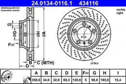 ATE 24.0134-0116.1 Brake Disc