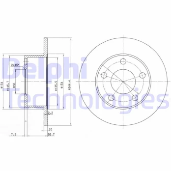 DELPHI BG2746 Brake Disc