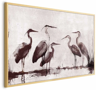 Artgeist Plakatas - Herons Painted in Ink