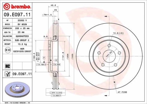 BREMBO 09.E097.11 Brake Disc