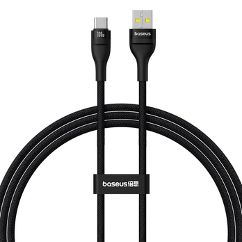 Baseus Flash 2 Charging Cable USB to USB-C 100W 1m Cluster Juodas
