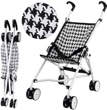 Vežimėlis lėlėms, baltas/juodas