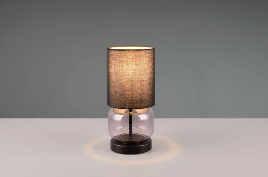 Elio table lamp E27 matt black/smoke gaismeklis