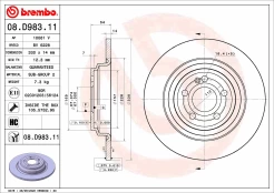 BREMBO 08.D983.11 Brake Disc kaina