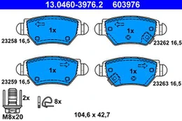 ATE 13.0460-3976.2 Brake pad set