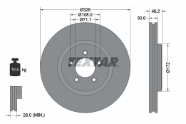 TEXTAR 92173505 Brake Disc kaina