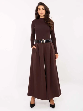 Moda Kelnės-IT-SP-17872.76-ciemny ruda