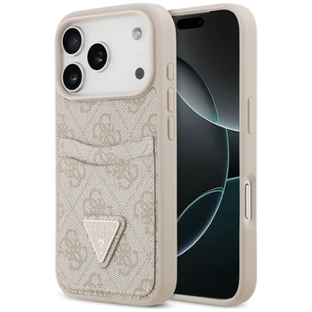 Case Guess 4G Double Card Triangle for iPhone 18 Pro Max / 17 Pro Max pink