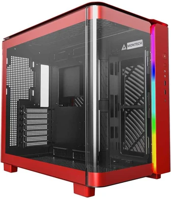 Montech KING 95 Midi-Tower, Tempered Glass, ARGB - raudona