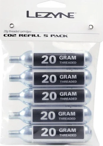 Lezyne CO2 suspausto oro balionėliai 20 g / 5 vnt