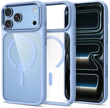 Dėklas Tech-Protect Magmat Magsafe CC do iPhone 17 Pro / 18 Pro light mėlynas/clear