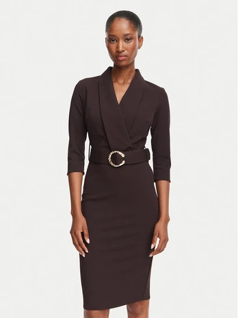 Rinascimento Kokteilinė suknelė CFC0131082003 Ruda Regular Fit
