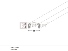 LED juostos profilio dangtelis I CLICK, baltas, 2m