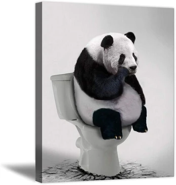 Linksmas vonios paveikslas Panda, 40x60cm