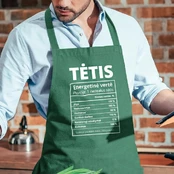Medvilninė prijuostė „Tėčio sudėtis“, žalia