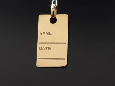 Auksinis pakabukas plokštelė "Name Date" Praba: 585