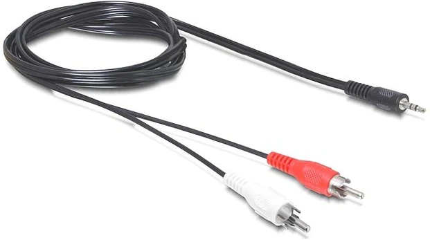 KABELIS AUDIO MINIJACK 3.5MM(M) 3 PIN->2X RCA (CHINCH)(M) 1.5M DELOCK
