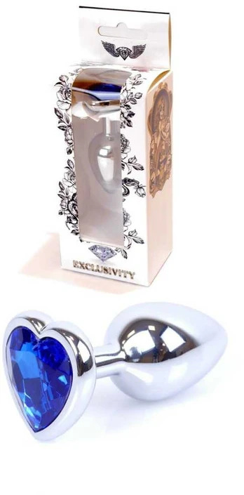 B Series Heavyfun Plug-Jewellery Sidabrinis Heart PLUG- Dark Mėlyna