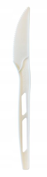 Balti kukurūzų krakmolo peiliai, 17 cm, 50 vnt., biały