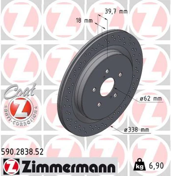 Stabdžių diskas ZIMMERMANN 590.2838.52