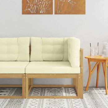 Lauko kampinė sofa Poliesteris Balta