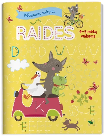 Mokausi rašyti raides, 4-5 metų vaikams