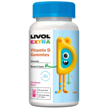 LIVOL EXTRA vitamino D3 guminukai 120 g, N60
