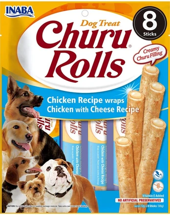 Churu Dog skanėstas Rolls Chicken Cheese 96g