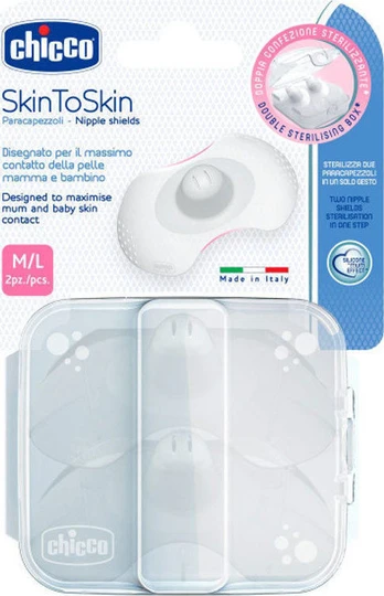 Spenelių apsauga Chicco Silicone Nipple Shields 2pcs M/L
