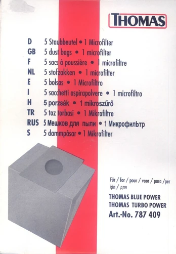Thomas mikroporiniai maišeliai Easy, Eco Power 787412