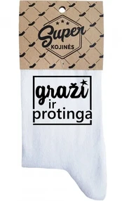 Moteriškos kojinės „Graži ir protinga“ (37-40 dydis)