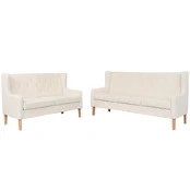Sofa Sofos komplektas, 2vnt., audinys, kreminė pilka kaina