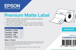 Epson Premium Matte Label - Die-cut Roll: 102mm x 152mm, 800 labels kaina