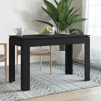 Valgomojo stalas, juodos spalvos, 120x60x76cm, MDP