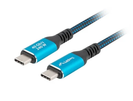 Cable | USB 4.0 | USB C plug,both sides | nickel plated | 1m | box