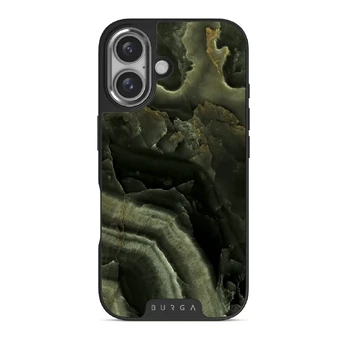 Misty Forest - Green Marble iPhone 16 Plus Case, Elite Dark (MagSafe) / Silver