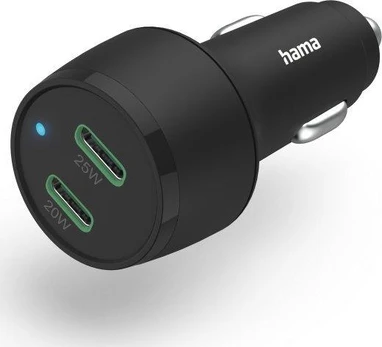 Hama PD/QC 45W (2x USB-C), juoda