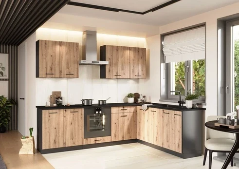 STOLKAR Cosmo Design ANIKA kitchen furniture set, artisan oak/graphite 2.0/2.6