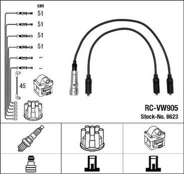 NGK 8623 Uždegimo laido komplektas