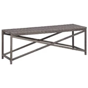Sodo suoliukas, pilkos spalvos, 120cm, poliratanas kaina