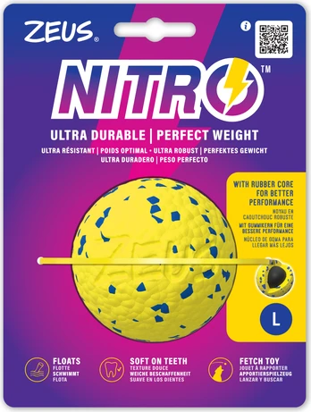 Zeus Nitro - Weighted Ball - Yellow and Blue - Large, Ø7.6cm