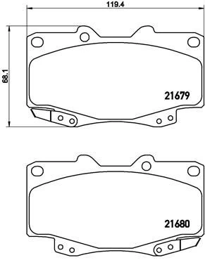 Stabdžių trinkelių rinkinys, diskinis stabdys BREMBO P 83 151