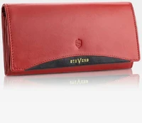 Odinė piniginė moterims Stevens Extended su RFID apsauga, raudona kaina