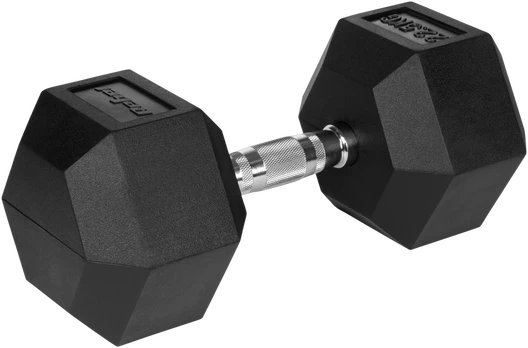 Hantel żeliwny gumowany HEX 22,5kg REBEL ACTIVE