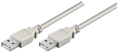 Neutralle USB kabelis (2.0), USB A M - USB A M, 1.8m, pilka, High Speed, EOL