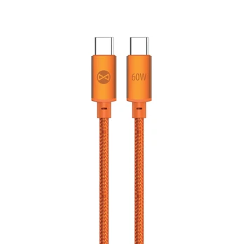 Telforceone Forever Saffron cable USB-C - USB-C 1,0 m 60W oranžinis