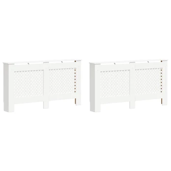 Radiatoriaus uždangalai, 2vnt., balti, 152x19x81,5cm, MDF